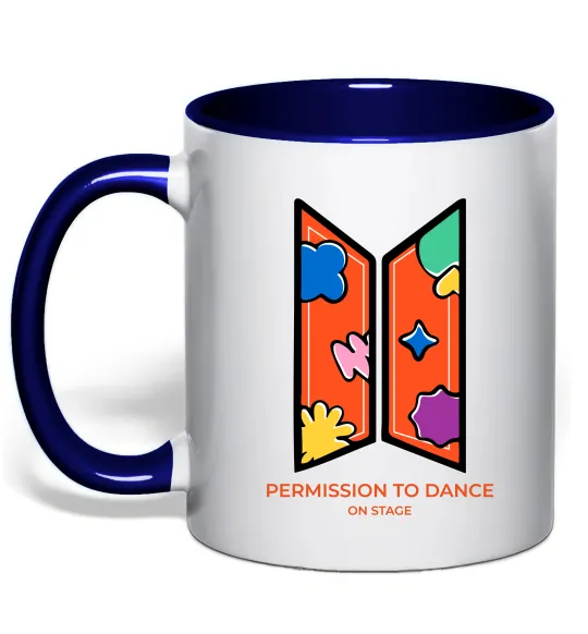 Чашка с цветной ручкой Permission to dance on stage Глубокий темно-синий фото