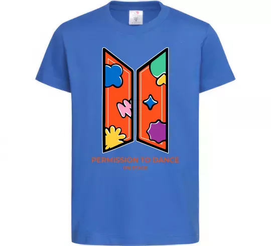 Дитяча футболка Permission to dance on stage Яскраво-синій фото