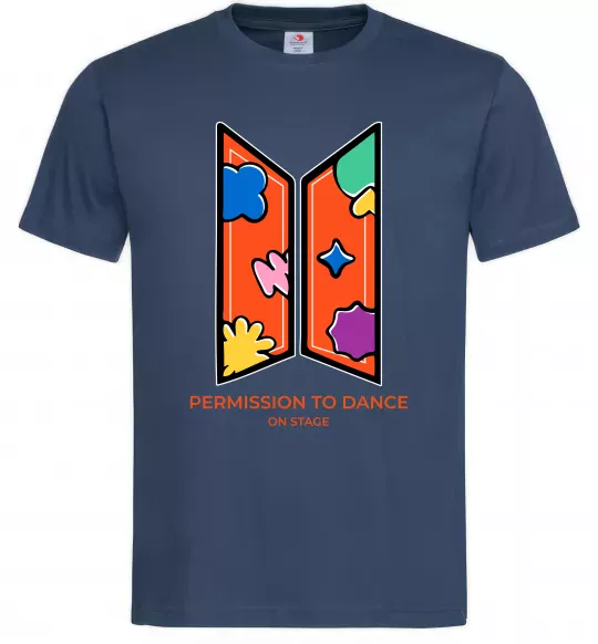 Мужская футболка Permission to dance on stage Темно-синий фото