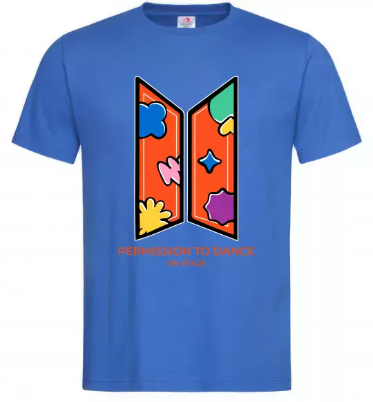 Мужская футболка Permission to dance on stage Ярко-синий фото