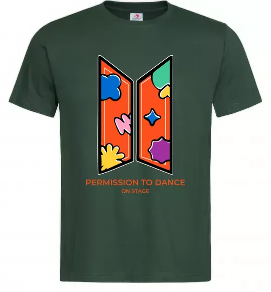 Мужская футболка Permission to dance on stage Темно-зеленый фото