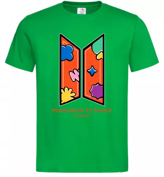 Мужская футболка Permission to dance on stage Зеленый фото