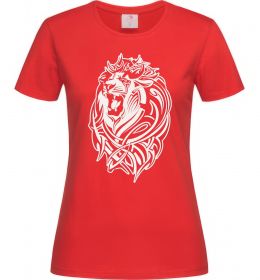 Жіноча футболка Lion wh, колір - червоний, розмір - XS