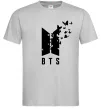 Мужская футболка BTS метелики Серый фото