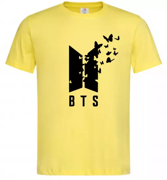 Мужская футболка BTS метелики Лимонный фото