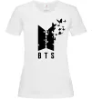 Женская футболка BTS метелики Белый фото