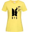 Женская футболка BTS метелики Лимонный фото