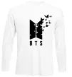 Лонгслів BTS метелики Білий фото