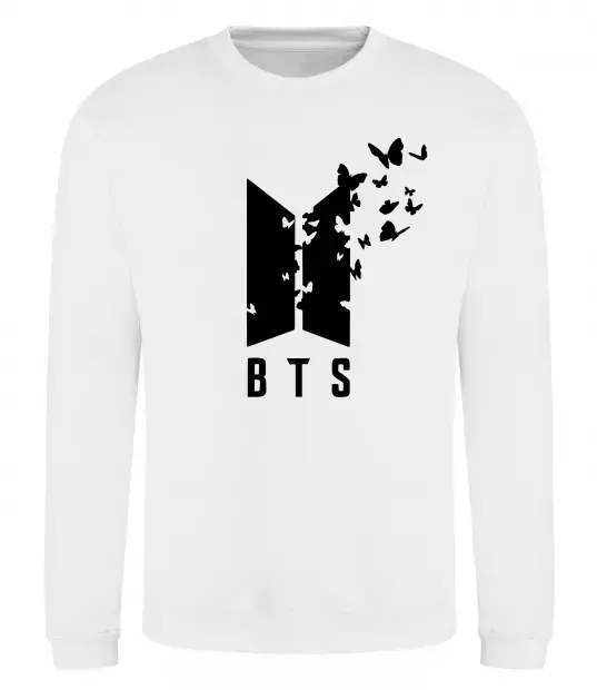 Світшот BTS метелики Білий фото