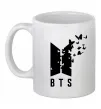 Чашка керамічна BTS метелики Білий фото