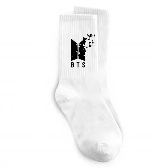 Носки BTS метелики Белый фото