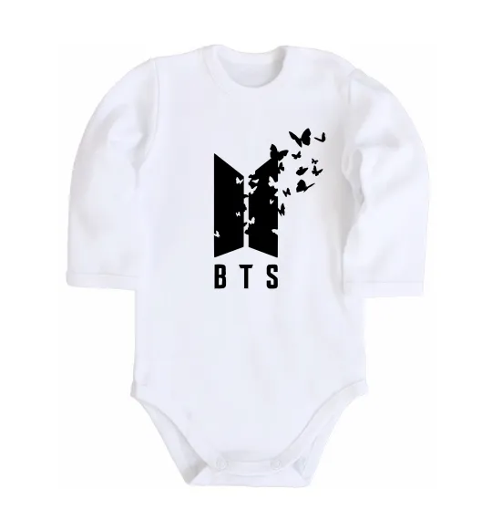 Детский боди BTS метелики Белый фото