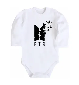 Детский боди BTS метелики Белый фото