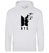 Мужская толстовка (худи) BTS метелики Серый меланж фото