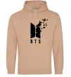 Мужская толстовка (худи) BTS метелики Песочный фото