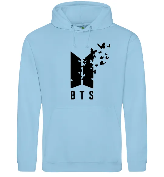 Чоловіча толстовка (худі) BTS метелики Блакитний фото