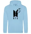 Чоловіча толстовка (худі) BTS метелики Блакитний фото