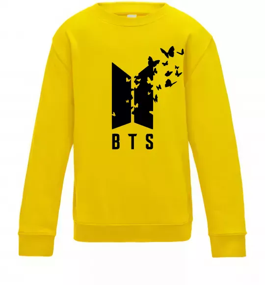 Детский Свитшот BTS метелики Солнечно желтый фото