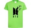 Детская футболка BTS метелики Лаймовый фото