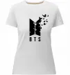 Женская премиум футболка BTS метелики Белый фото