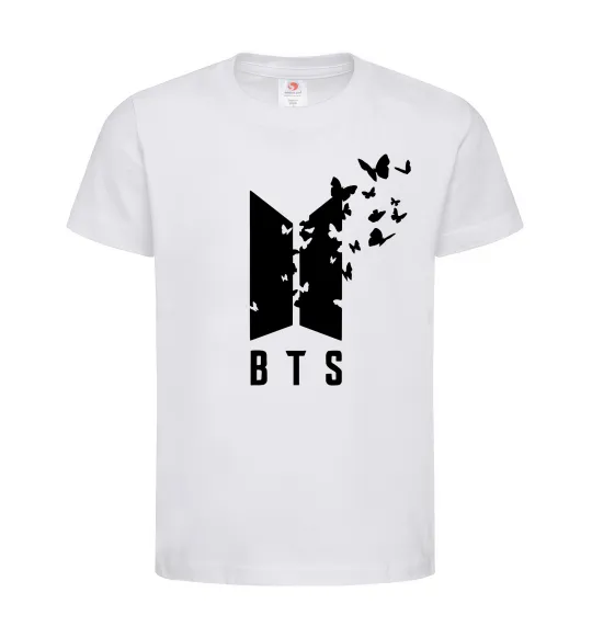 Дитяча футболка BTS метелики Білий фото