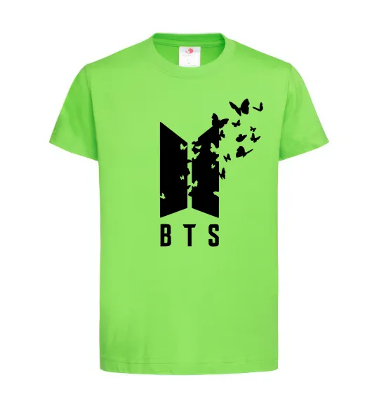 Дитяча футболка BTS метелики Лаймовий фото