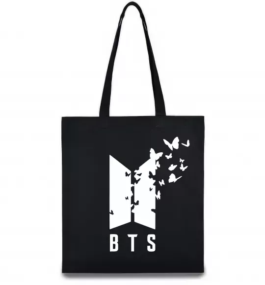 Еко-сумка BTS метелики Чорний фото