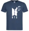 Мужская футболка BTS метелики Темно-синий фото