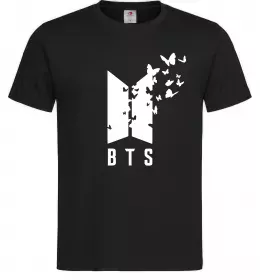 Мужская футболка BTS метелики Черный фото
