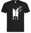 Мужская футболка BTS метелики Черный фото