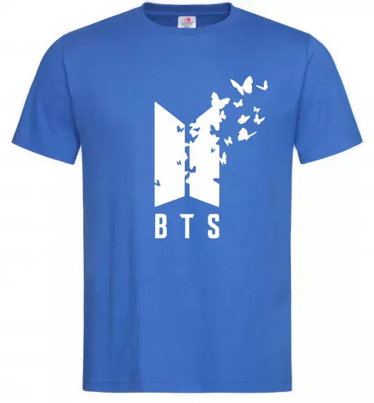 Мужская футболка BTS метелики Ярко-синий фото