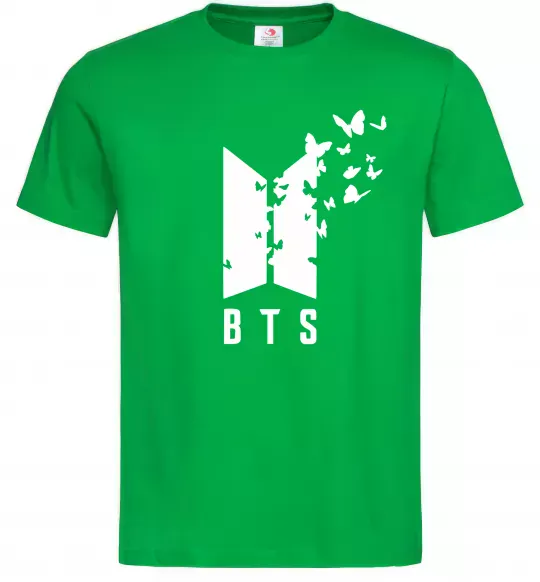 Мужская футболка BTS метелики Зеленый фото