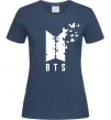 Женская футболка BTS метелики Темно-синий фото