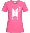 Женская футболка BTS метелики Ярко-розовый фото