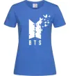 Женская футболка BTS метелики Ярко-синий фото