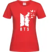 Женская футболка BTS метелики Красный фото
