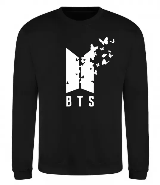 Світшот BTS метелики Чорний фото