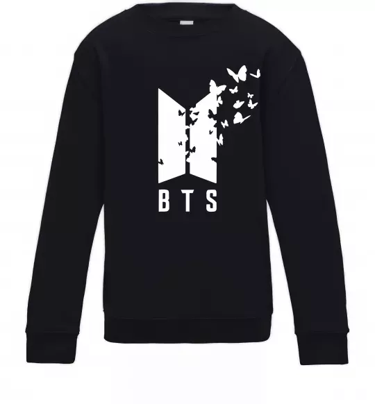 Детский Свитшот BTS метелики Черный фото