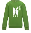 Детский Свитшот BTS метелики Лаймовый фото