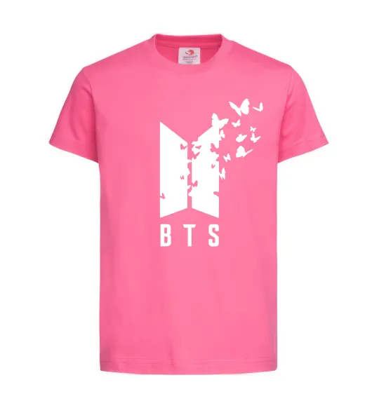 Дитяча футболка BTS метелики Яскраво-рожевий фото