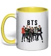 Чашка с цветной ручкой BTS фото та назва Солнечно желтый фото