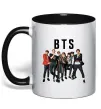 Чашка с цветной ручкой BTS фото та назва Черный фото