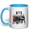 Чашка с цветной ручкой BTS фото та назва Голубой фото