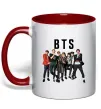 Чашка с цветной ручкой BTS фото та назва Красный фото