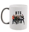 Чашка с цветной ручкой BTS фото та назва Серебро фото