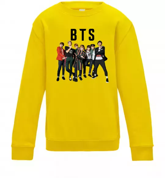 Детский Свитшот BTS фото та назва Солнечно желтый фото