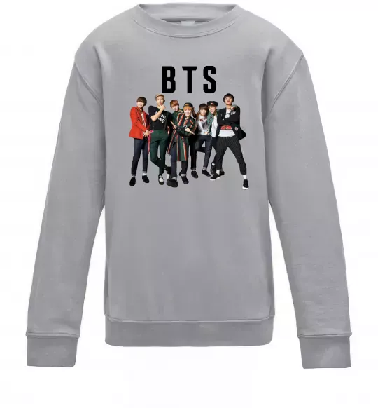 Детский Свитшот BTS фото та назва Серый меланж фото