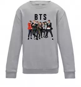 Детский Свитшот BTS фото та назва Серый меланж фото