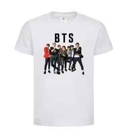 Дитяча футболка BTS фото та назва Білий фото