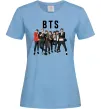 Жіноча футболка BTS фото та назва Блакитний фото